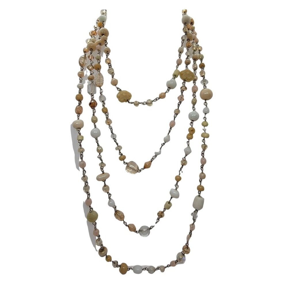 American Eagle Outfitter Glass Bead, Single Strand Chain Necklace 56” Long
